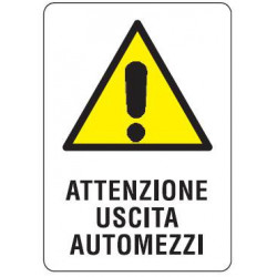 Cartello attenzione uscita automezzi